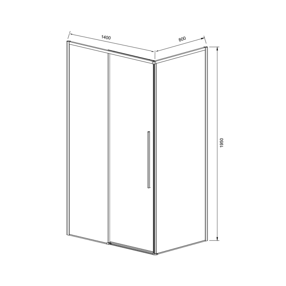 Душевой уголок Слим-Н (Slim-N) VSR-4SN8014CLBN, 1400*800, брашированный никель, стекло прозрачное