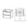 База под раковину Paola 600 подвесная, 2 выкатных ящика soft close, Beton
