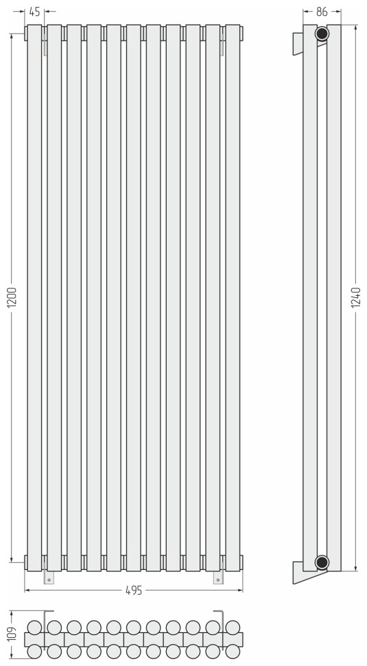 Эстет-11 1200х495 11 секций