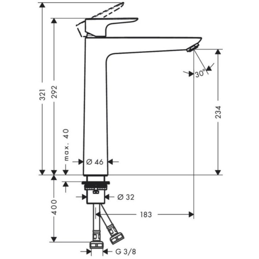 Смеситель для раковины Hansgrohe Talis E (71717140) бронза