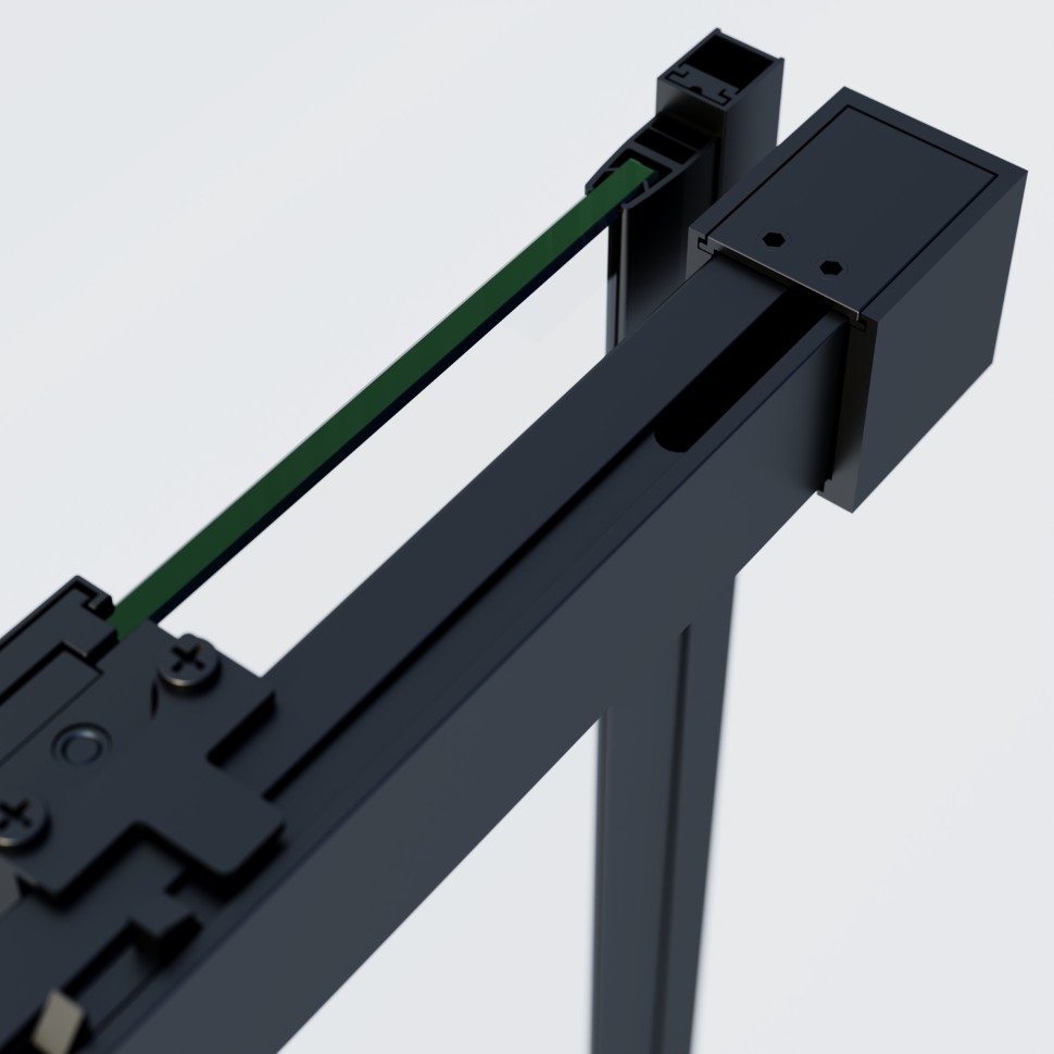 Душевая дверь Soft 2 VDS-3SO2110CLB, 1100, черный, стекло прозрачное