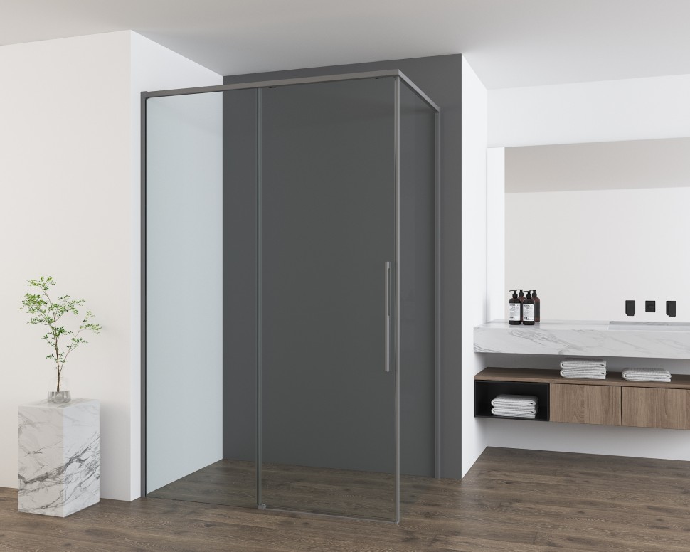 Душевой уголок Ultima VSR-7UL1012CLGM, 1200*1000, вороненая сталь, стекло прозрачное