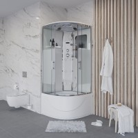 Душевая кабина Niagara Ultra NG-308-01 (90х90х220) высокий поддон(48см),стекло матовое,4 места