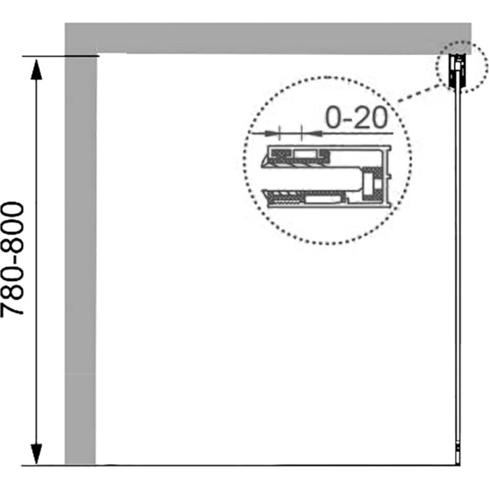 Универсальная боковая панель CEZARES PREMIER-SOFT-W-80-FIX-C-Cr-IV