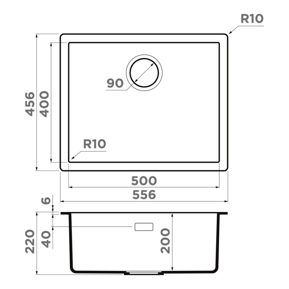 Кухонная мойка Omoikiri Yamakawa 55T-U/I-BL Tetogranit/черный