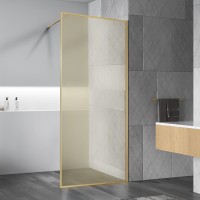 Душевая перегородка Walk-In VSW-1HP900GWBG, 900*2000, брашированное золото, стекло лам. с золот. нит