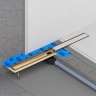 Душевой лоток TIMO Drain System 600 с двусторонней панелью "plate" под плитку, Золото матовое