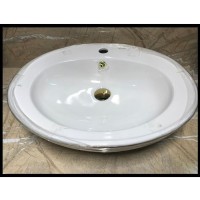 Раковина Ceramalux овальная 2150G белый,золотой