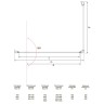Боковая панель Veconi KP-12R, 900x1950, хром, стекло дождь