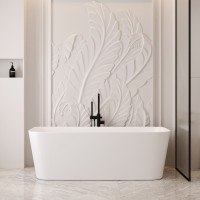 Ванна из искусственного камня ABBER Stein AS9617 белая матовая