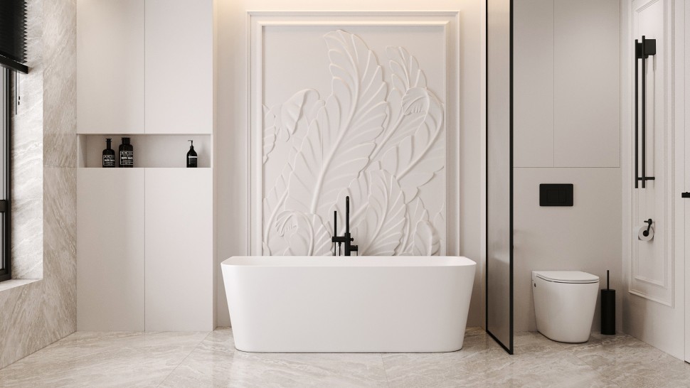 Ванна из искусственного камня ABBER Stein AS9617 белая матовая