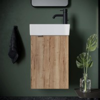 Тумба подвесная SANCOS Mini 355х205х500, с распашной дверцей, внутри 1 полка, дуб галифакс натуральный , арт.MN35EGR