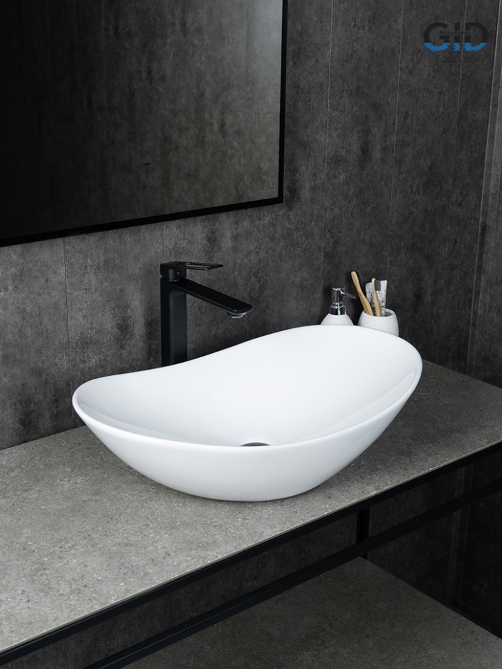 Раковина Gid N9811 51175 накладная белая 61x37x15