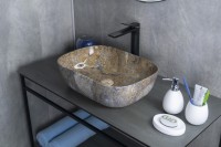 Раковина Gid Mnc333T 54474 накладная под камень глянцевый 46x32.5x13.5