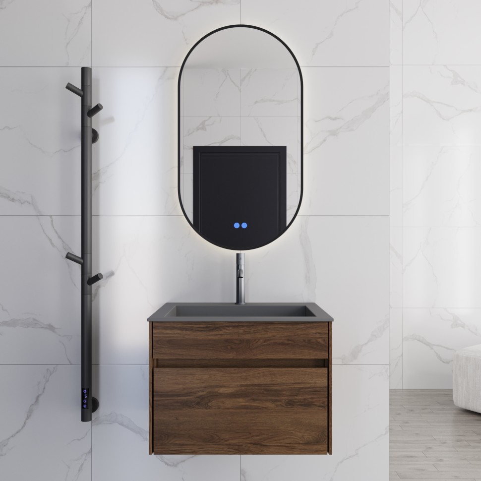 База под раковину Vincea  Chiara 600 подвесная, 1 выкатной ящик soft-close, C.Oak