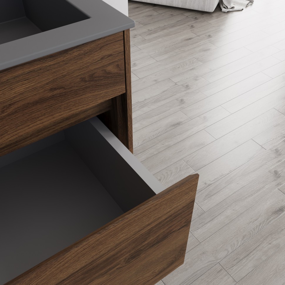 База под раковину Vincea  Chiara 600 подвесная, 1 выкатной ящик soft-close, C.Oak
