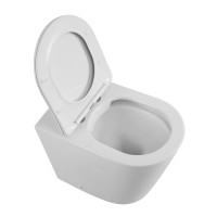 Унитаз приставной безободковый с сиденьем BelBagno FLAY-R BB1003CBR/SC
