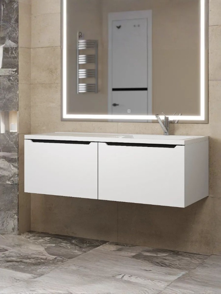 Тумба под раковину Uperwood Tanos 120 см, правая, белая/графит