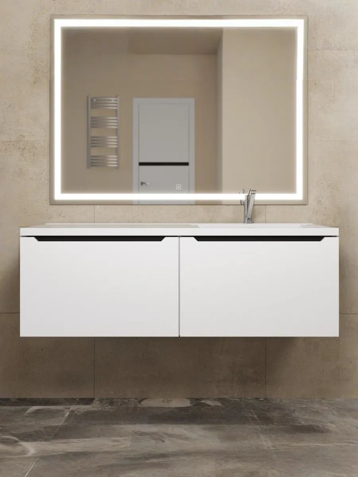 Тумба под раковину Uperwood Tanos 120 см, правая, белая/графит