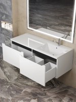 Тумба под раковину Uperwood Tanos 120 см, правая, белая/графит