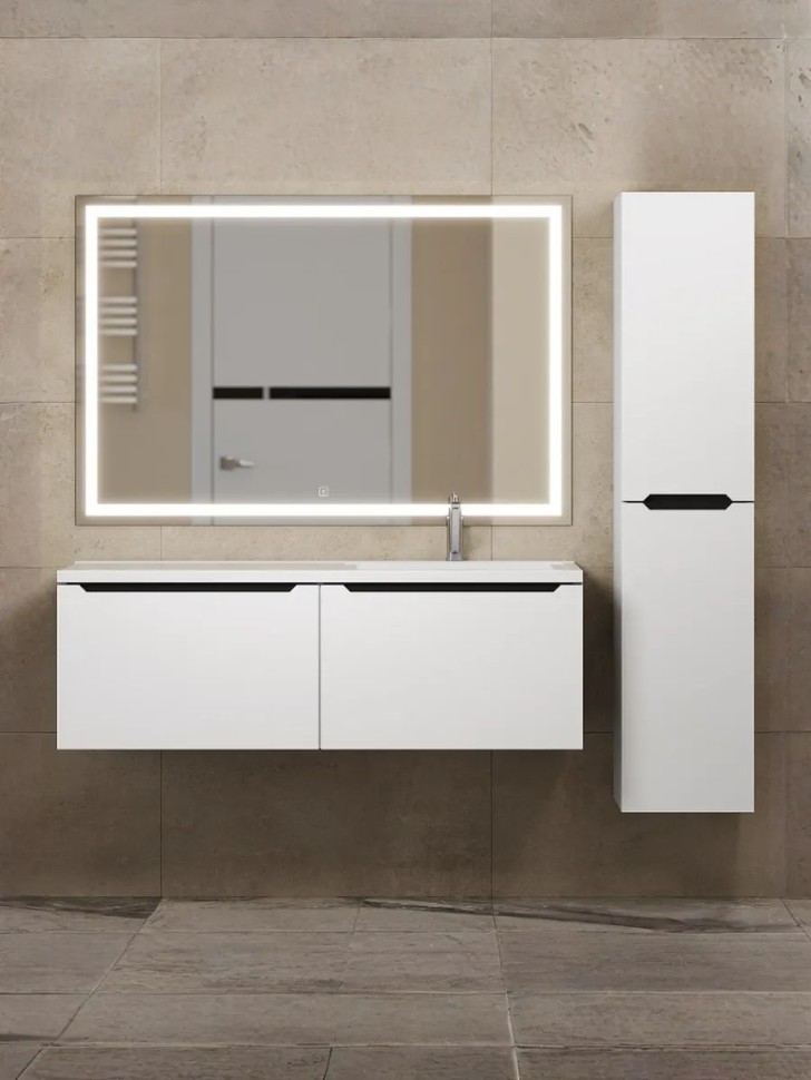 Тумба под раковину Uperwood Tanos 120 см, правая, белая/графит