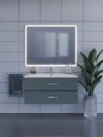 Зеркало для ванной с подсветкой Uperwood Foster 100х80 см, прямоугольное, сенсор/антизапотевание