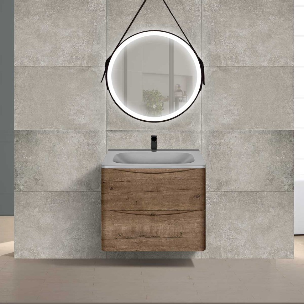 База под раковину Paola 600 подвесная, 2 выкатных ящика soft close, V.Oak
