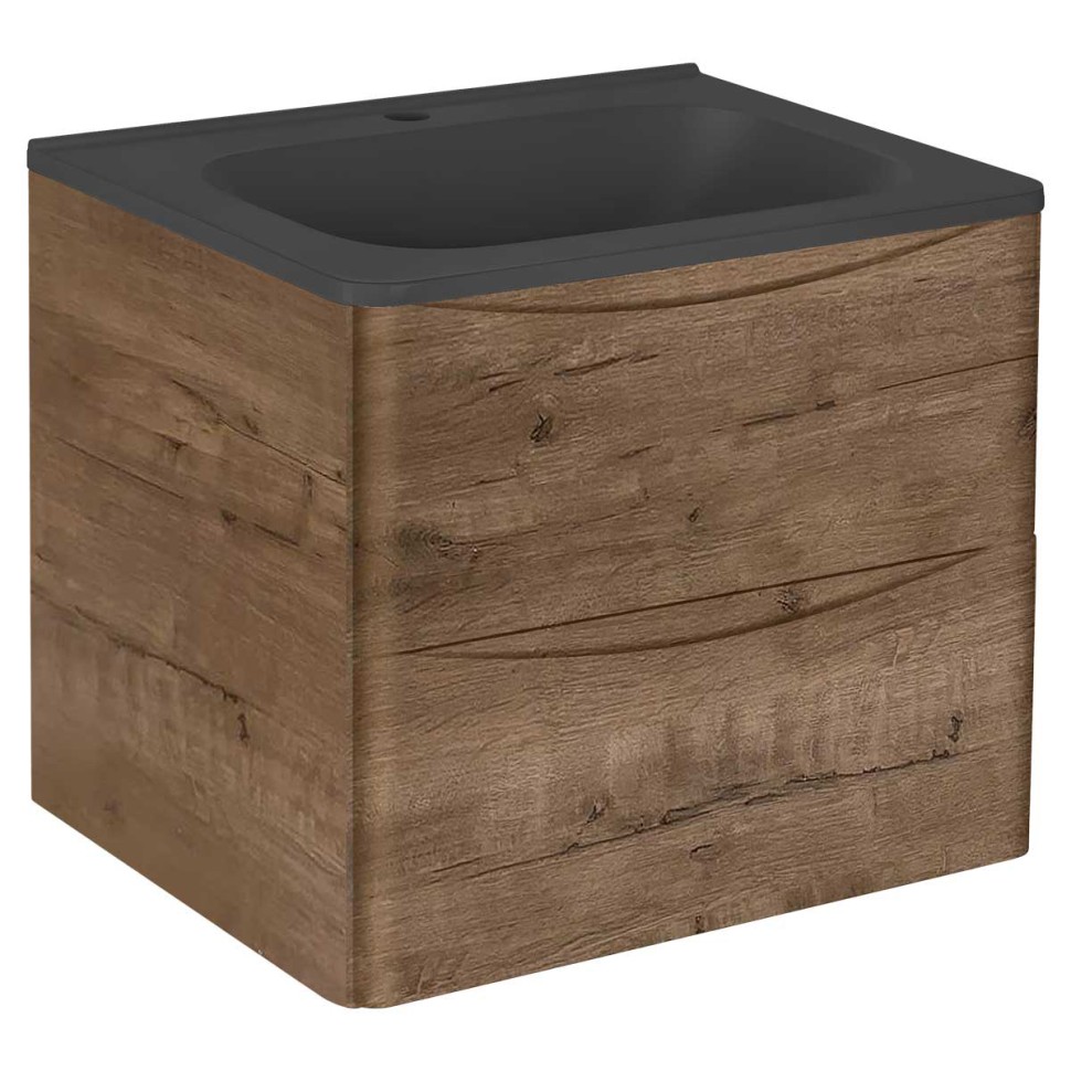 База под раковину Paola 600 подвесная, 2 выкатных ящика soft close, V.Oak