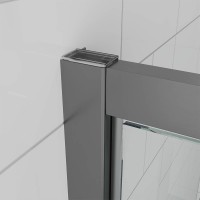 Душевой угол Veconi Ottimo P30SP GR, 900х700х1900 графит брашинг, стекло тонированное матовое