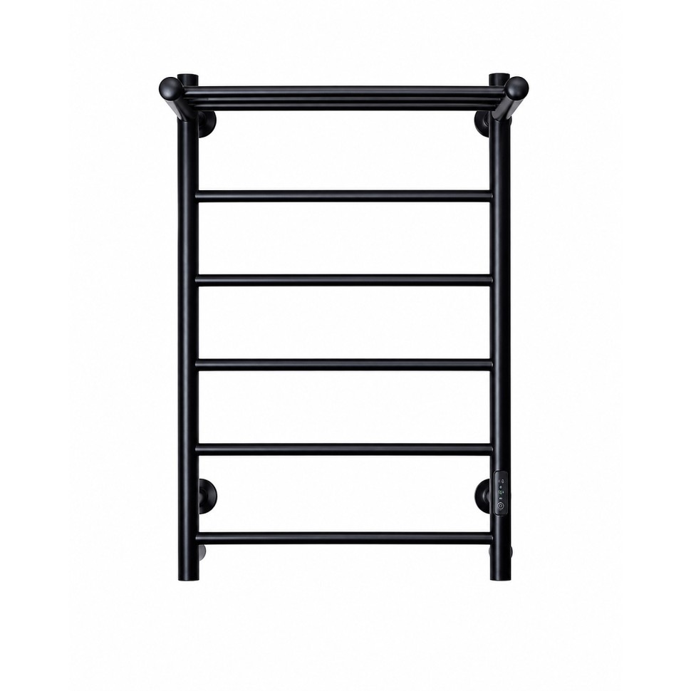 Полотенцесушитель электрический Оттимо Дритто 1250080BLR5EP 50*80 диммер R, чёрный матовый, с полкой  