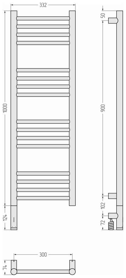 Богема 3.1 прямая 1000х300 МЭМ левый
