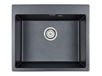 Мойка KANTE 60, IT-GRANIT, PM106052-BLM , черный металлик, 600х520 мм, Paulmark