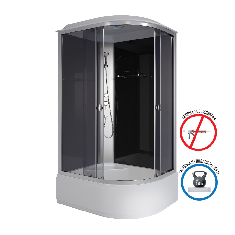 Душевая кабина Niagara Eco E120/80/40L/TN (120х80х215) высокий поддон(40см),стекло тонированное,4 места