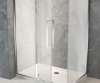 Душевой угол Veconi Rovigo RV-034R, 1100х800х1950 хром, стекло дождь