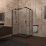 Душевой угол Veconi Rovigo RV-14, 1000x900x1950, черный, стекло прозрачное