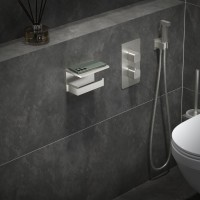 Бумагодержатель с полкой для телефона Timo Petruma 15243/13 никель