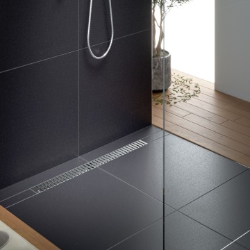 Душевой лоток TIMO Drain System 700 с вставкой "lines", Хром