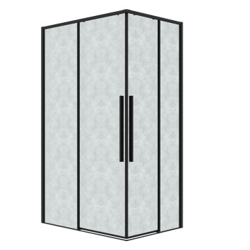 Душевое ограждение Grossman Galaxy 1/2.K33.01.70.21.02-1/2.K33.01.11L.21.02 (70х110х195) раздвижная,черный матовый,стекло шиншилла,2 места