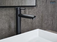 Смеситель высокий для раковины Gid Berlin SS080-BM-D SS080BMD черный матовый