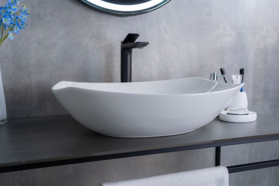 Раковина Gid N9137 51177 накладная белая 56x40x16