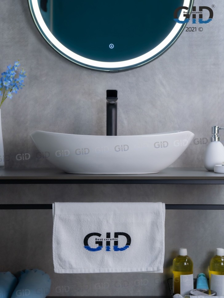 Раковина Gid N9137 51177 накладная белая 56x40x16