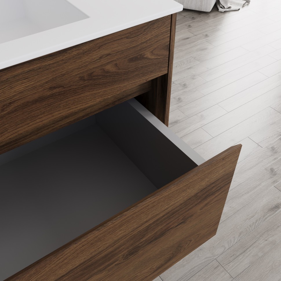База под раковину Vincea  Chiara 800 подвесная, 1 выкатной ящик soft-close, C.Oak