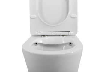 Чаша унитаза безободкового с сиденьем BelBagno FLAY-R BB2149CPR/SC