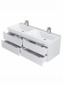 Тумба под двойную раковину для ванной подвесная Uperwood Tanos 120х45х50 см, белая, 4 ящика