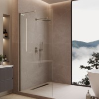 Душевая перегородка Волк-Ин (Walk-In) VLSW-1H110CLBN, 1100*2000, брашированный никель, стекло прозрачное