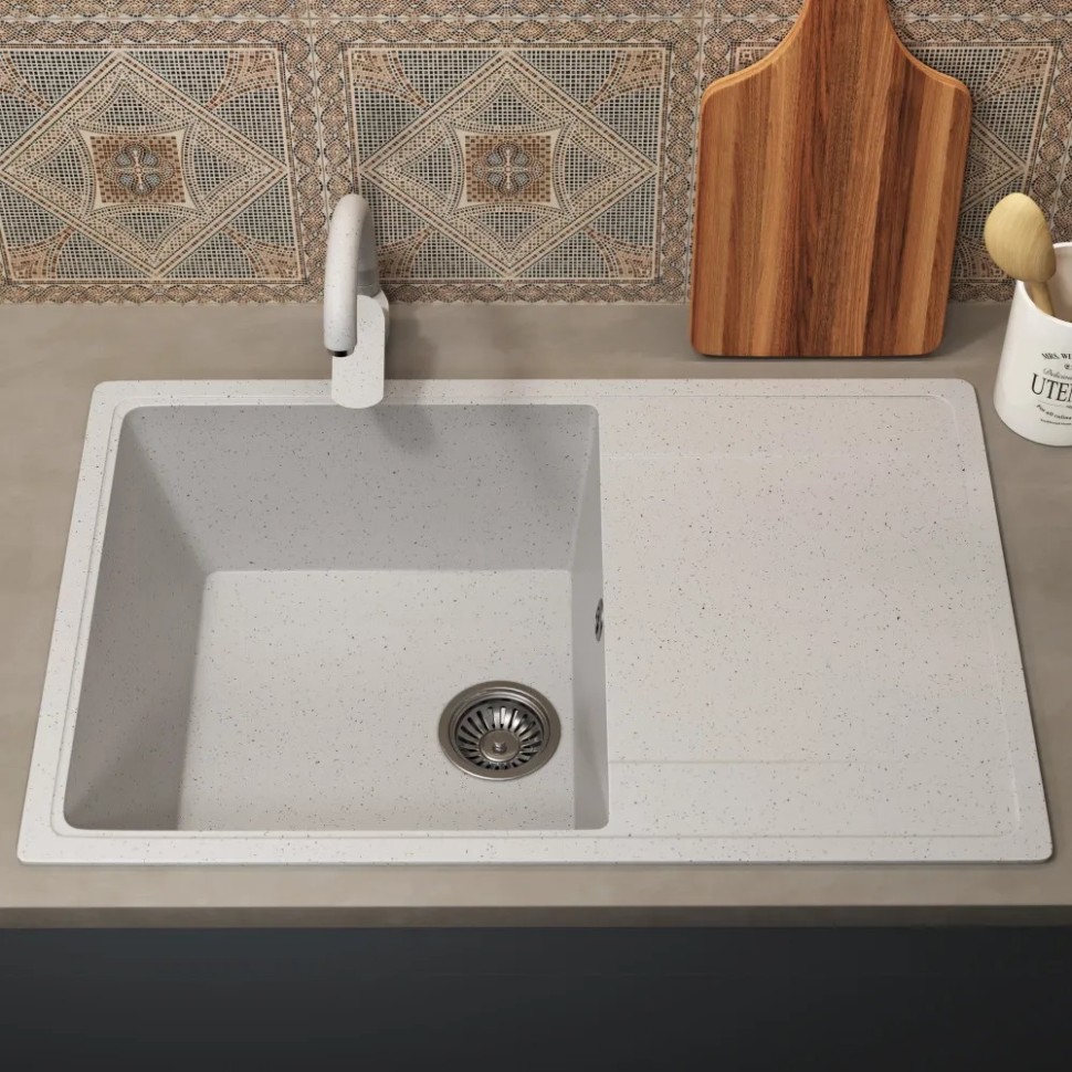 Смеситель для кухни высокий Uperwood ECON UPD-002-01, белыйатовый