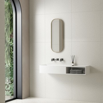 Раковина Солид Серфейс (Solid Surface) Vincea VWB-6S112MW, 1200*400*200, подвесная, цвет белый матовый