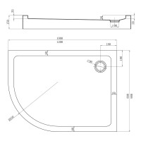 Душевой поддон Veconi Tezeo acrylic TZ-55R, 1000x900x150, акрил, белый