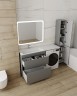 Тумба напольная STYLELINE "Даллас 150" 2 ящика Люкс Плюс серая с раковиной ESTETUS Даллас 1500*482 левый  