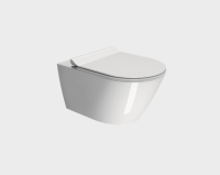 Унитаз подвесной GSI KUBE X 9413FR511 550 мм х 360 мм, c Genius Flush, с крепежом, цвет Белый глянцевый  